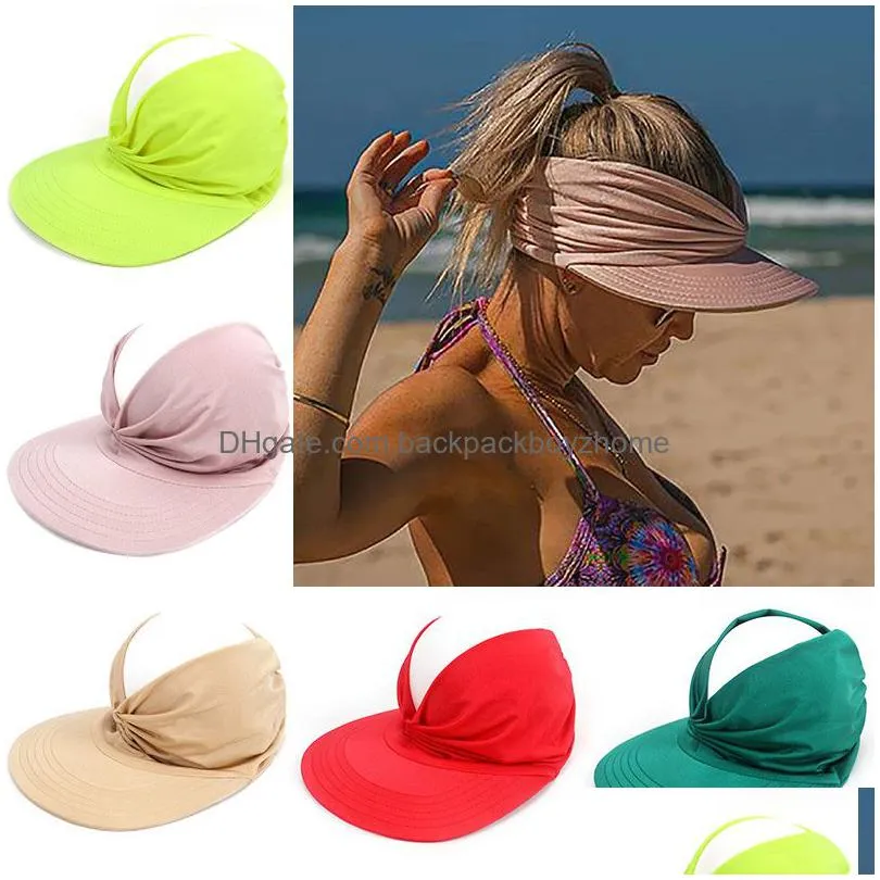 womens sun visor hat wide brim summer party hats upf 50 uv protection beach sport cap
