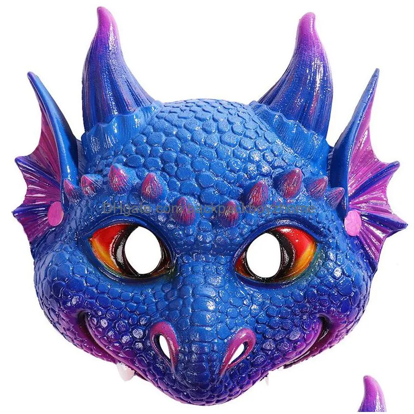 halloween party masks for kids dragon design child boys girls red blue green black dinosaur cosplay supply