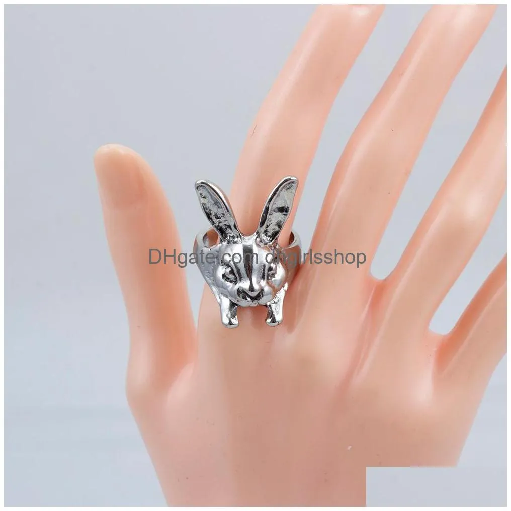 30 pieces/lot vintage new design product cute animal rabbit band rings 2023 new design