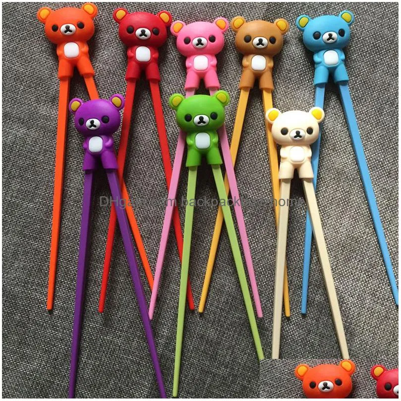 animal chopsticks training helper silicone bear shaped chop-stick learning head helpers for kids adults