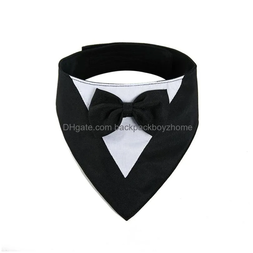 pet triangle bibs scarfs adjustable collar gentleman bow tie suit novelty bandanas dog apparel supply