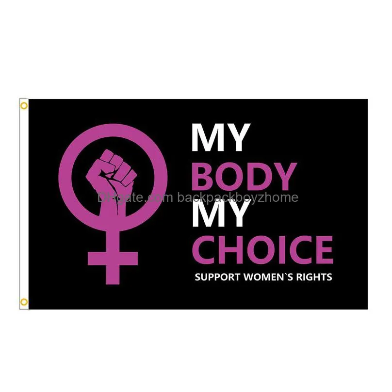 my bodys my choices flags tapestry for wall hanging with brass grommets durable fade resistant feminist banner