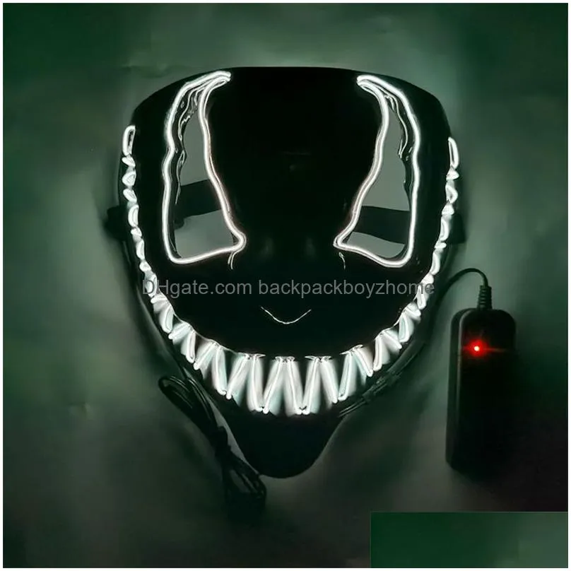 led halloween party mask luminous glow in the dark anime cosplay masques 14 colors