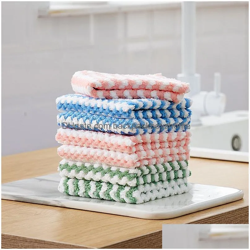 kitchen cleaning rag cloths dishcloth household microfiber non-stick oil table cleaning wipe cloth scouring pad