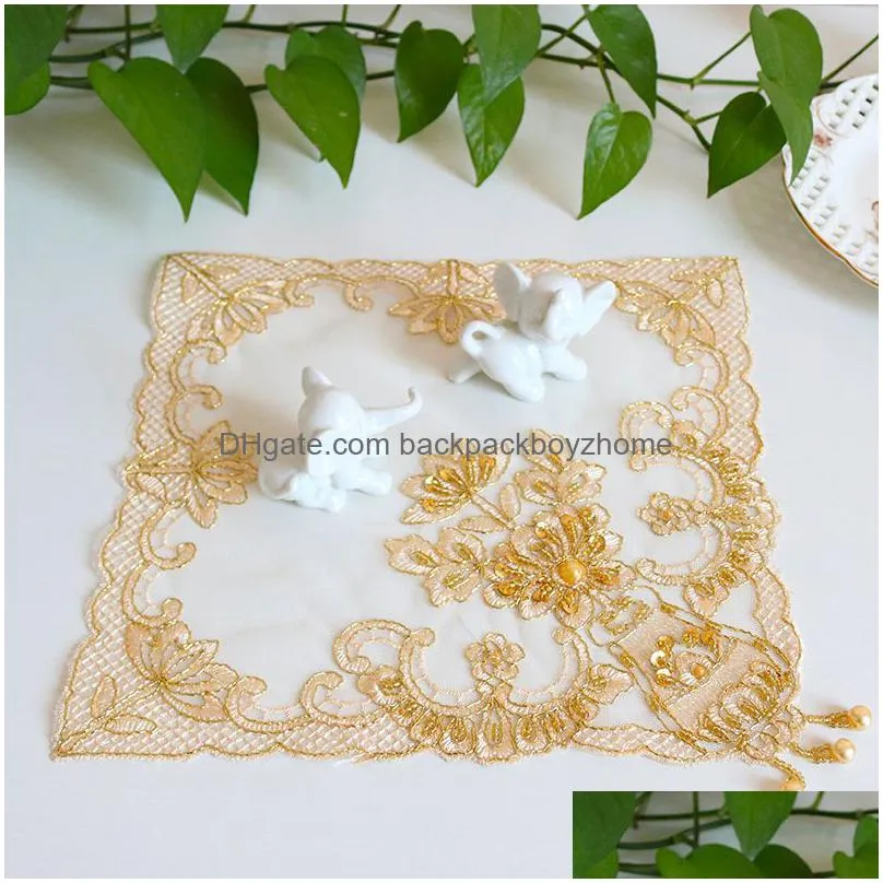 retro lace place mats french crochet doilies handmade embroidered table mats christmas wedding home kitchen decor