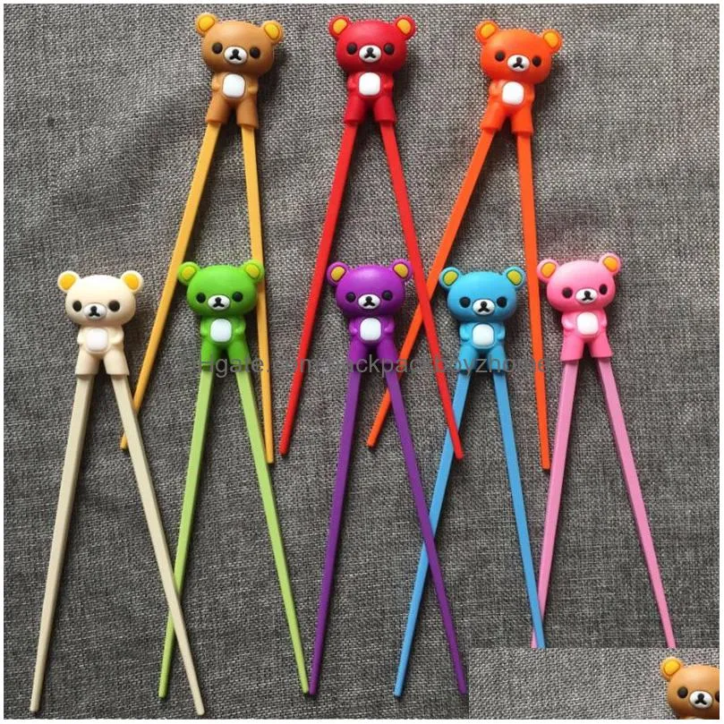 animal chopsticks training helper silicone bear shaped chop-stick learning head helpers for kids adults