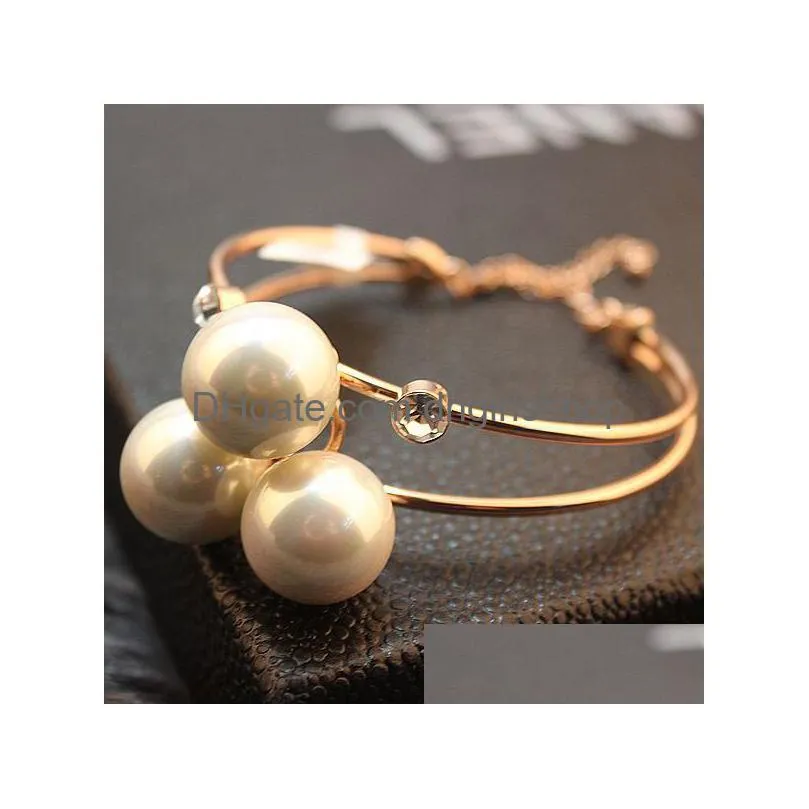 wholesale fashion simple 18k rose gold open bangle bracelets art small  versatile diamond jewelry for women