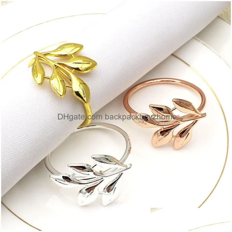 leaf napkin ring holder fall leaves napkin buckle dining table serviette buckles for thanksgiving christmas wedding party