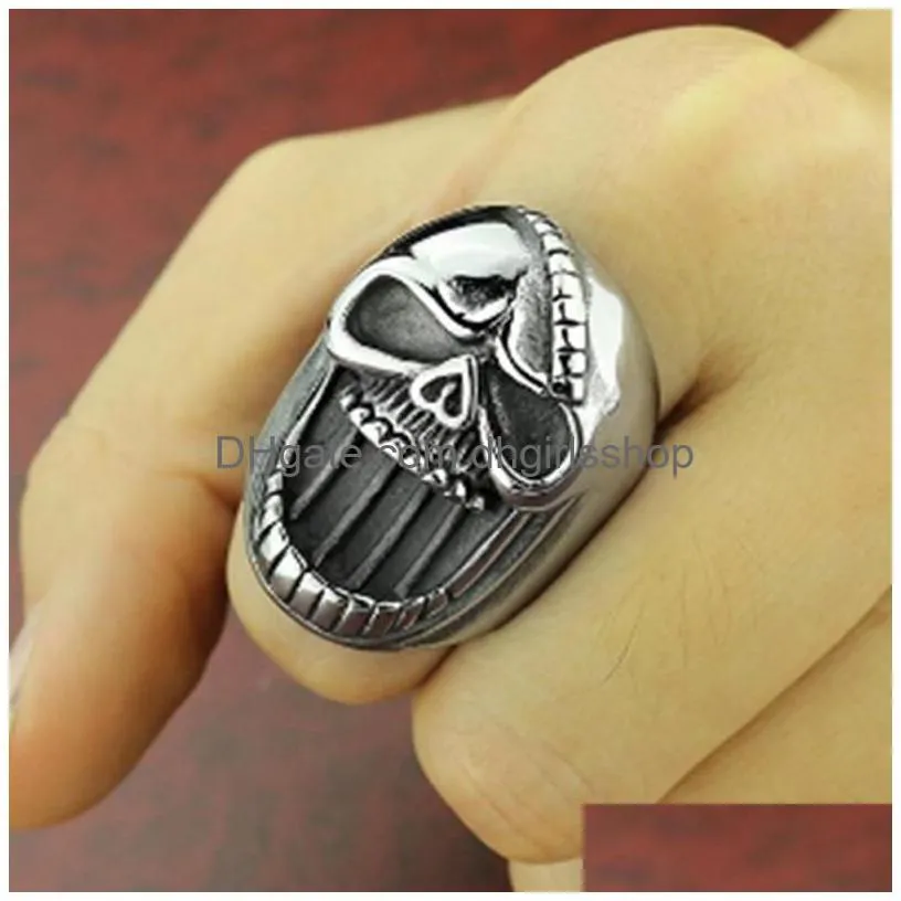 shipping 10 pieces of punk style skull head rings per package which can be used as bottle opener for mens retro skull head rings