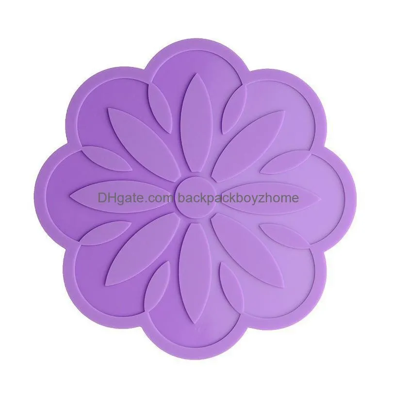 silicone insulation coaster mats nordic style candy colored waterproof non-slip coaster for pot pan cup