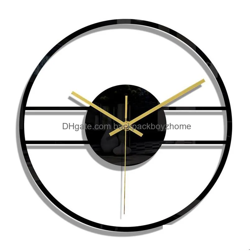 frameless 3d mirror surface decorative wall clock modern living room bedroom office home decorations clock