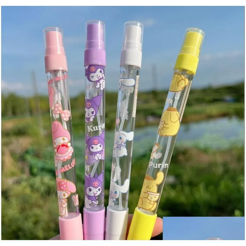 wholesale 48 pcs/set cute melody print student black gel pen with perfume spray bottle smooth writing supplies 0.38mm stationery school