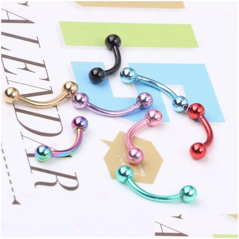 multicolor tragus helix bar 3mm ball stainless steel labret lip bar rings stud cartilage ear piercing body jewelry