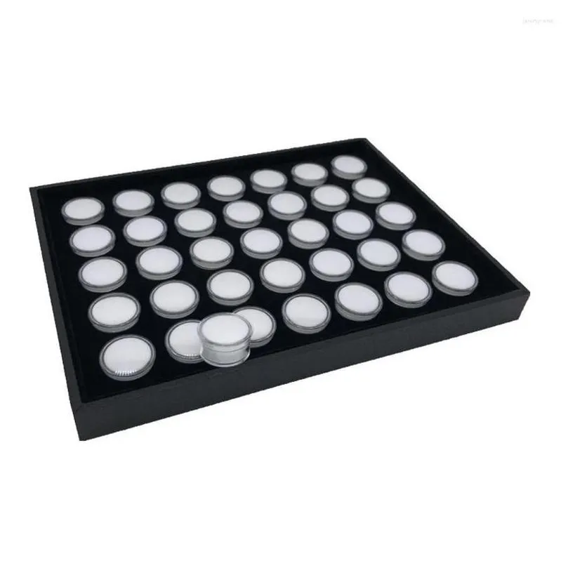 jewelry pouches white black foam gem jars insert gemstone storage display tray box