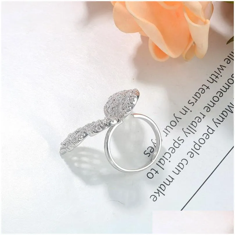 new super fairy zircon butterfly open index finger ring fashion temperament sweet wild love rings female jewelry