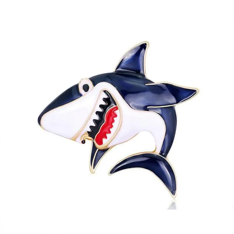 pins, brooches taohill navy blue enamel  fish for women party casual brooch pins gifts