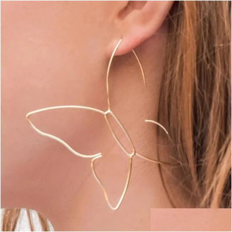 dangle & chandelier fashion hollow line butterfly earrings for women simple creative aesthetic lines girl personality earringsdangle