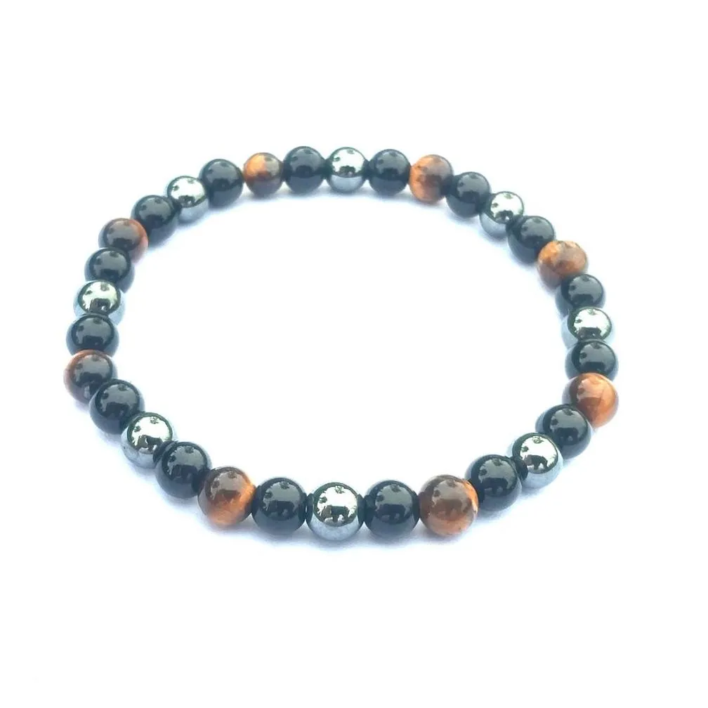 Mixed Color Bracelet Black Bile Stone Tiger Eye Stone Obsidian Men And Women Casual Fashion Accessories