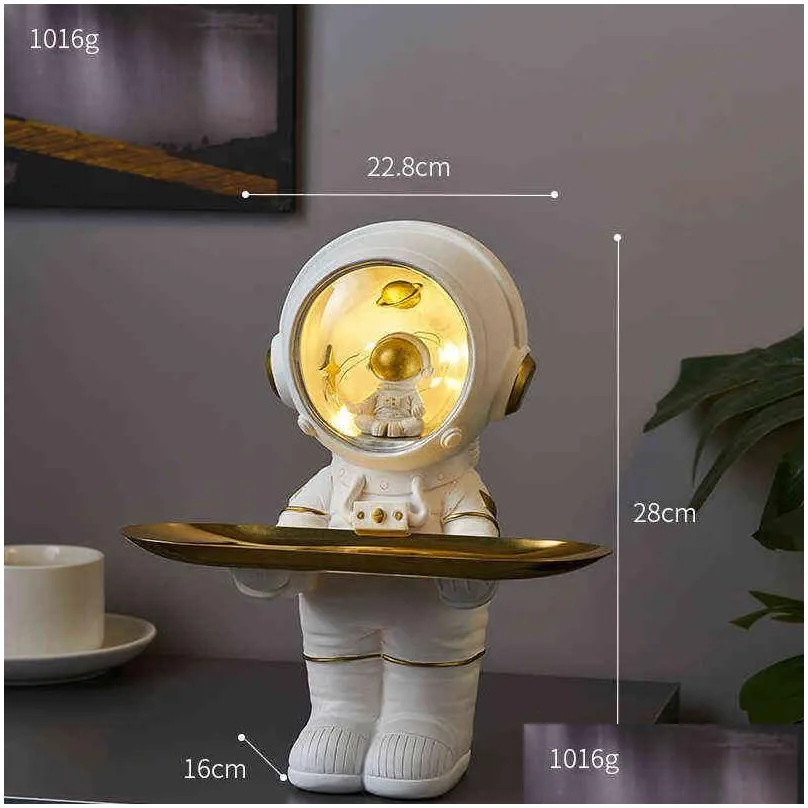 decorative objects figurines home decoration astronaut statue storage tray nordic desk astronaut figurine living room table decor key storage craft