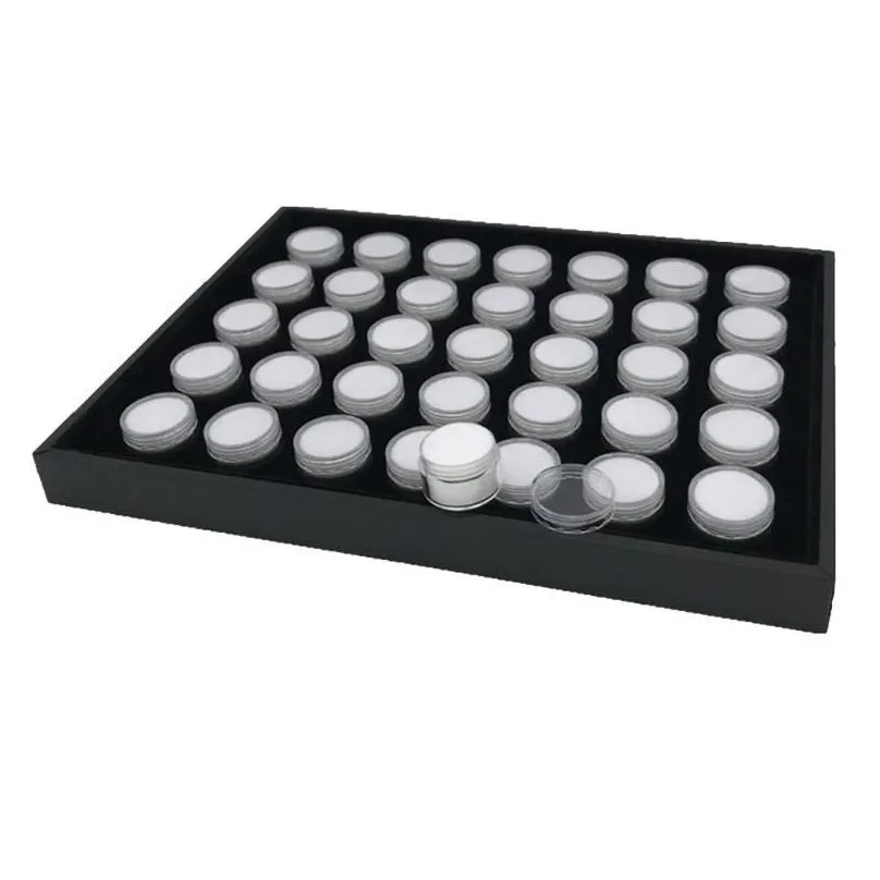jewelry pouches white black foam gem jars insert gemstone storage display tray box