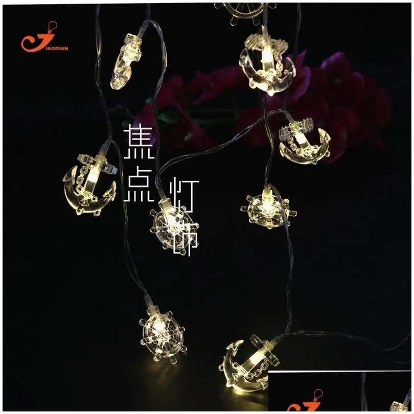 Strings Cute LED String Lights Anchor Ledlight Indoor Kid Bedroom Garland Curtain Window Decoration Party Holiday Trendy Guirnalda