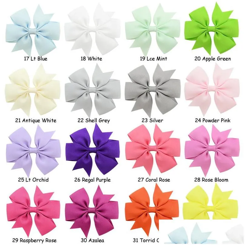 40 colors hair bows hair pin for kids girls children accessories baby hairbows girl with clips flower hair clip