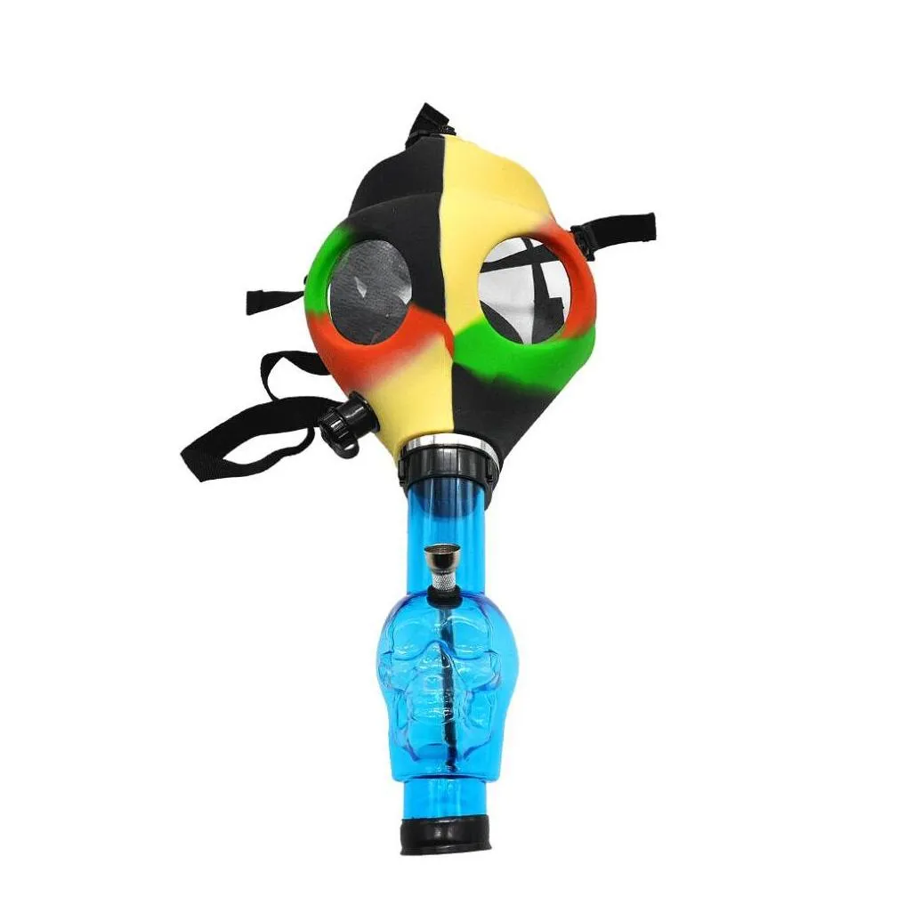 silicone water pipe bong smoke gas mask pipes shisha hookah fda silicone skull acrylic bong pipe silicone oil rigs smoking