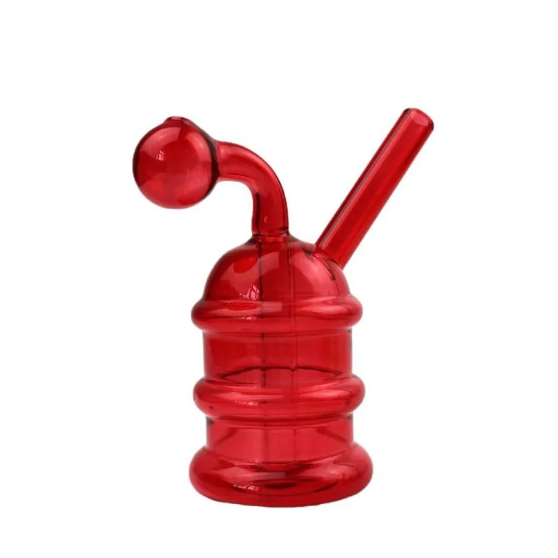4. 6 inches tall colored skull glass hookah shisha dab rig water smoking pipes portable bubbler oil burner pipe