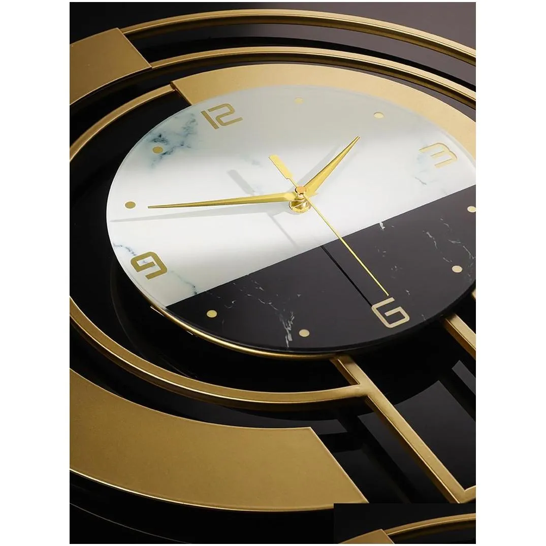 wall clocks gold luxury clock modern design metal art silent hanging watch living room round home decor reloj de pare