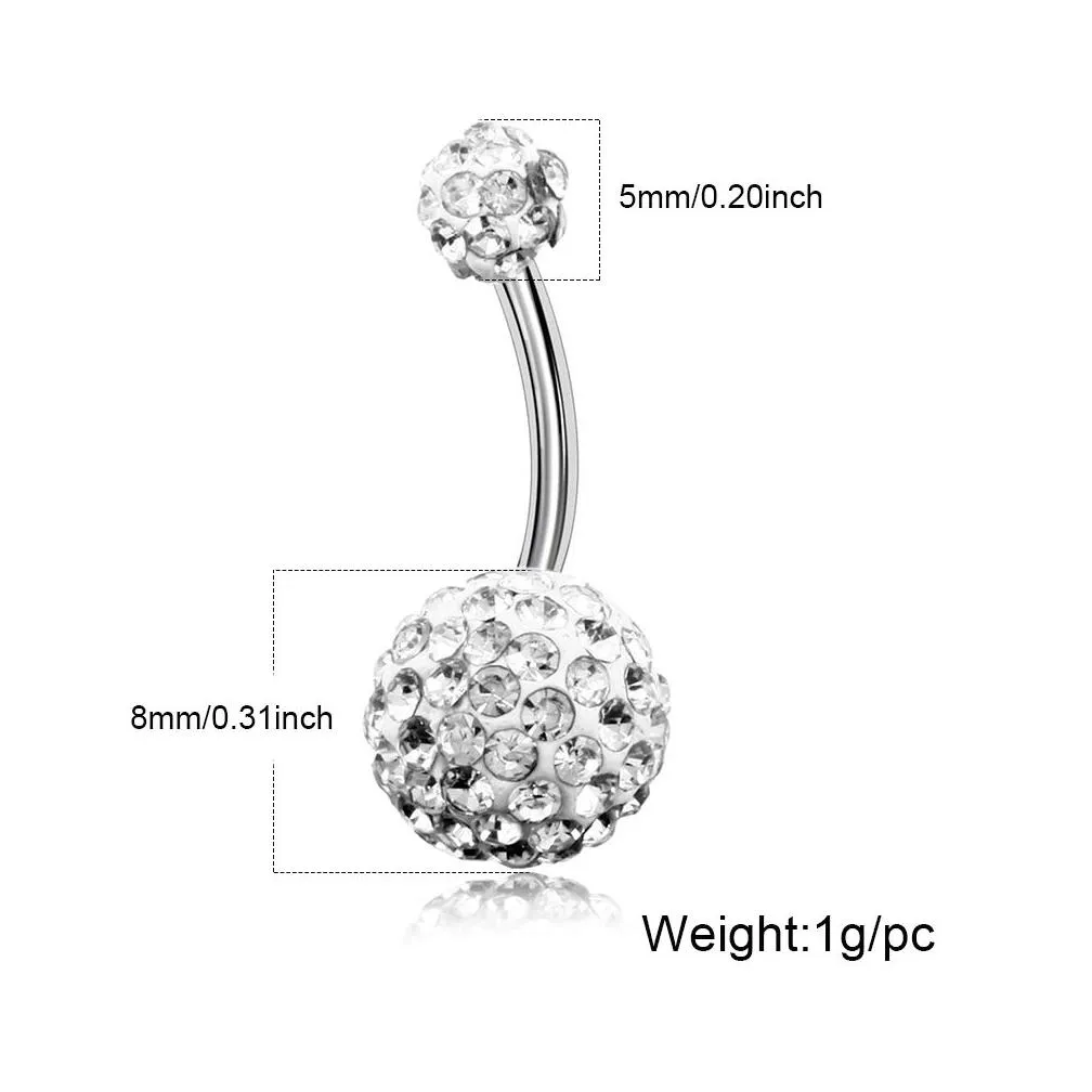 4pcs/set surgical steel navel piercings crystal piercings belly button rings navelearring bar sexy woman body piercings jewelry