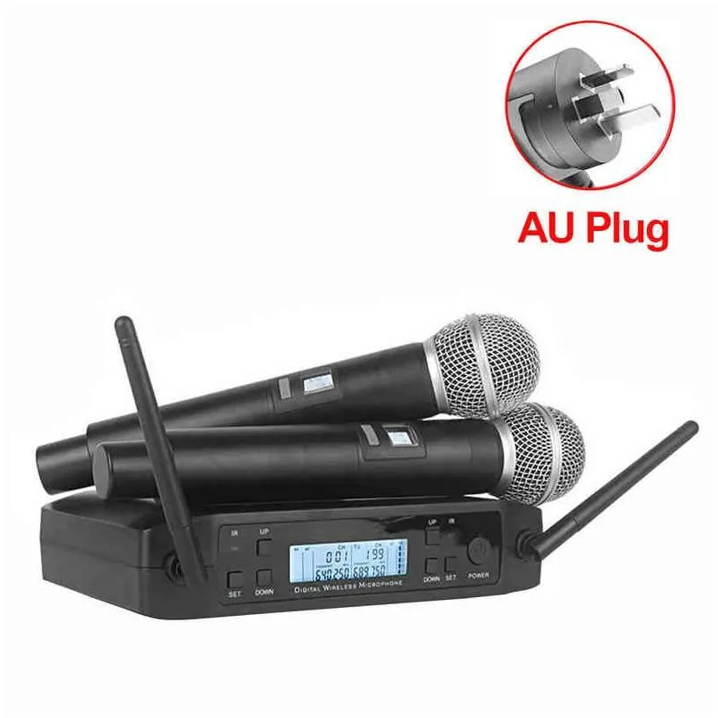 Wireless Microphone For  UHF 600-635MHz Professional Handheld Mic for Karaoke Church Show Meeting Studio Recording GLXD4 W220314