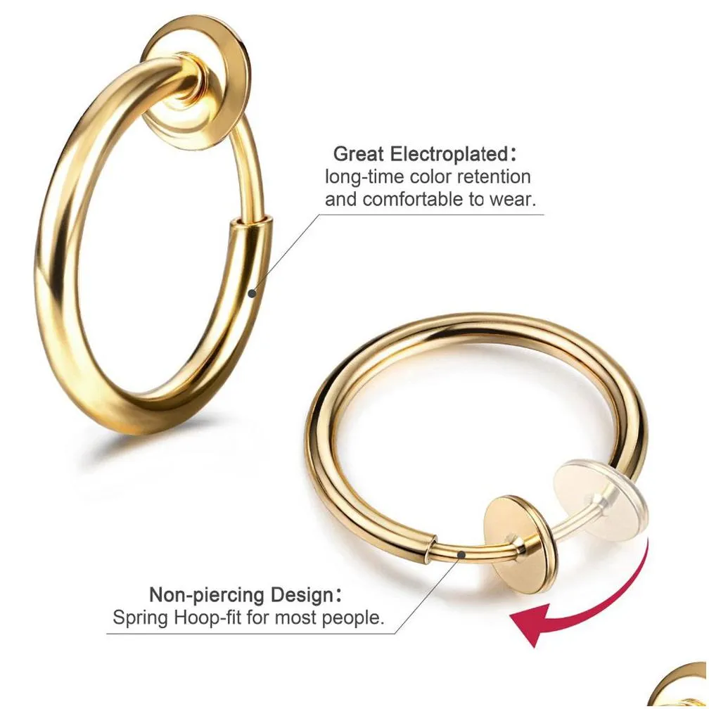 Non pierced sale spring hoop earrings