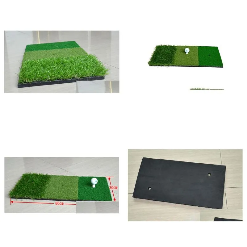 12``x24``Golf Hitting Mat Indoor Outdoor Backyard Tri-Turf Golf Mat with Tees Hole Practice Golf Protable Training Aids