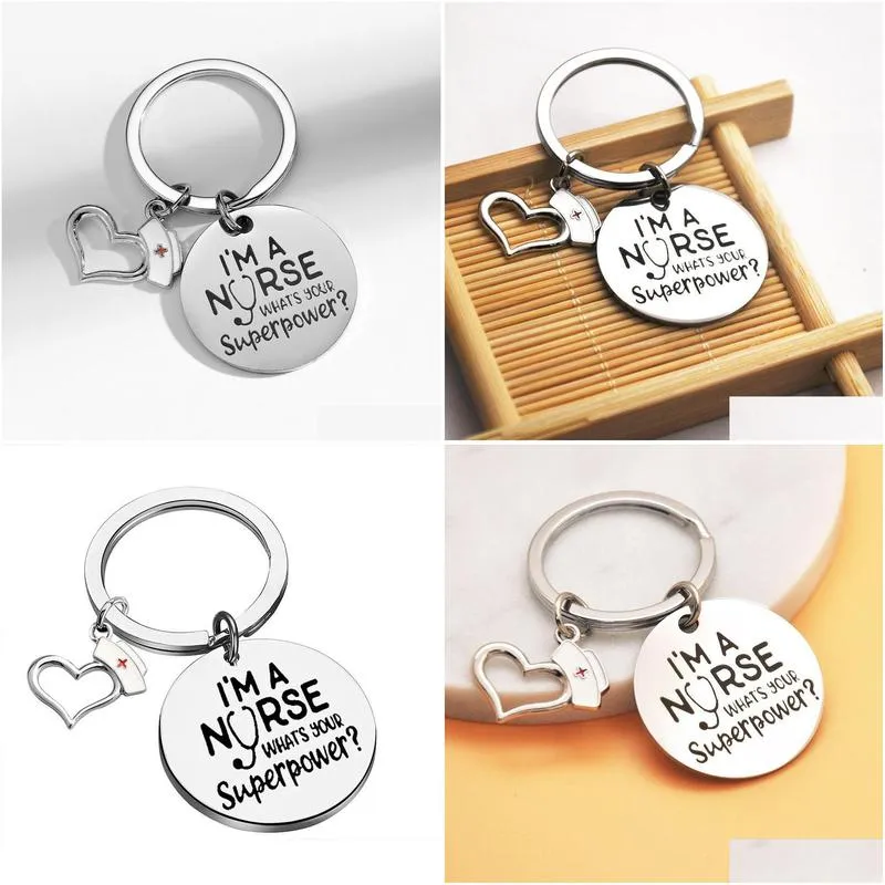 oeinin creative keychains man i am a nurse keychain bags initial boy letter color key ring stainless steel pendant accessories