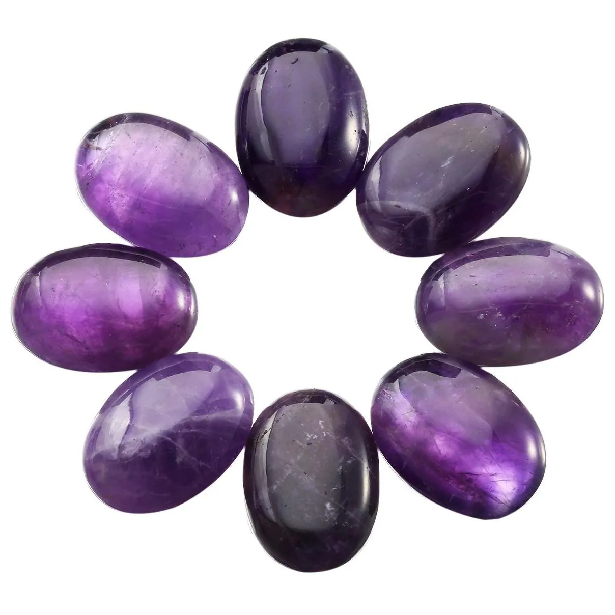 Natural Amethyst Oval Flat Back Gemstone Cabochons Healing Chakra Crystal Stone Bead Cab Covers No Hole for Jewelry Craft Making