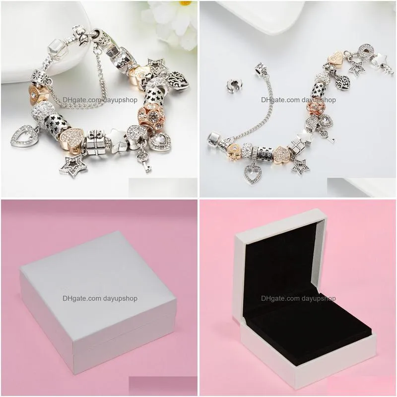 wholecharm beaded bracelet for jewelry silver plated diy peach heart pendant bracelet with box valentine039s day gift9042668