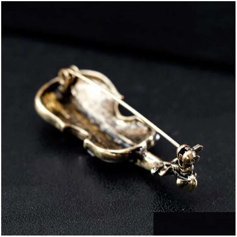 pins, brooches guitar violin white gold shell enamel women alloy weddings banquet brooch pins gifts