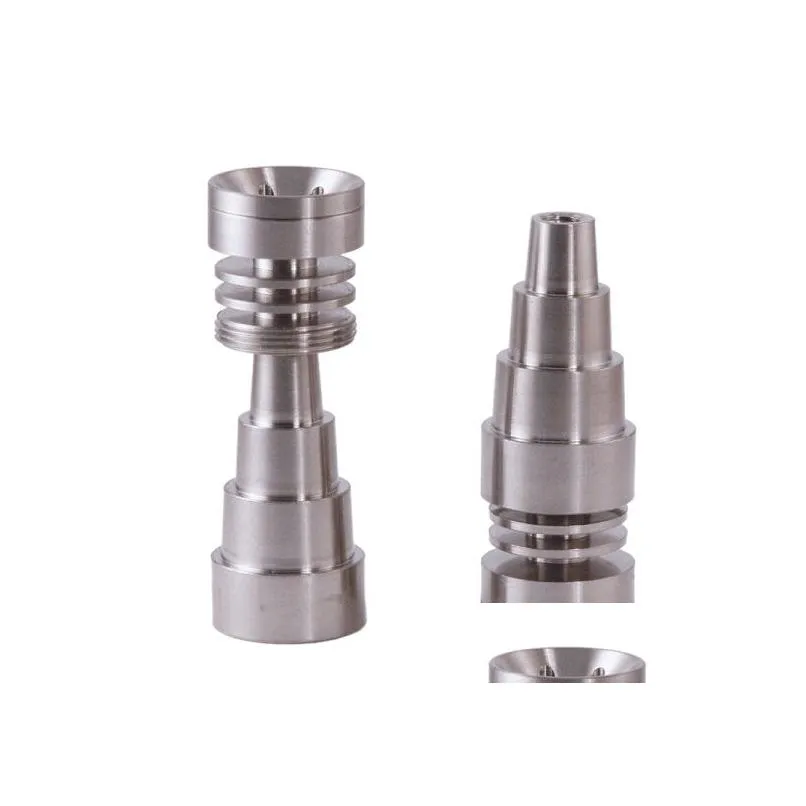 Universal Domeless 6 in 1 Titanium Nails 10mm 14mm 18mm Joint Male and Female GR2 Domeless Nail Glass Bongs Water Pipes Dab Rigs