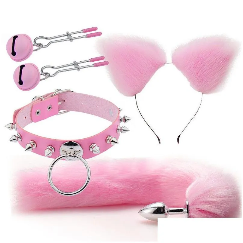 massage bdsm toy for women cosplay erotic accessory of fox tail anal plug metal anus butt plug for fetish cosplay party sexy adults