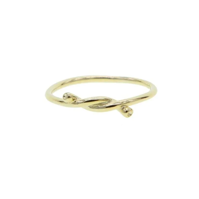 cluster rings minimal delicate 100% 925 sterling silver thin finger band 2 clear cz barbed wire knot gold color vermeil dainty ring for
