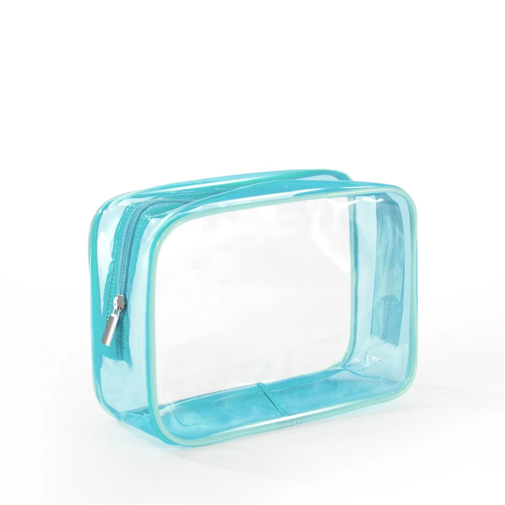 Clear Waterproof Makeup Bags Cosmetic Pouch PVC Vinyl Zippered Wash Bag for Vacation Bathroom Transparent Travel Organizing Storage