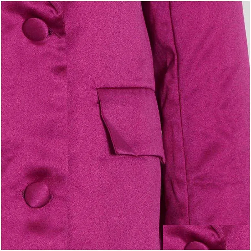 3 Pcs Sets Skirt Blazer Suits 2021 Summer New Sexy Rose Purple Three Piece DoubleBreasted Suit Shirt Short Skirt Jacket Suit J220813