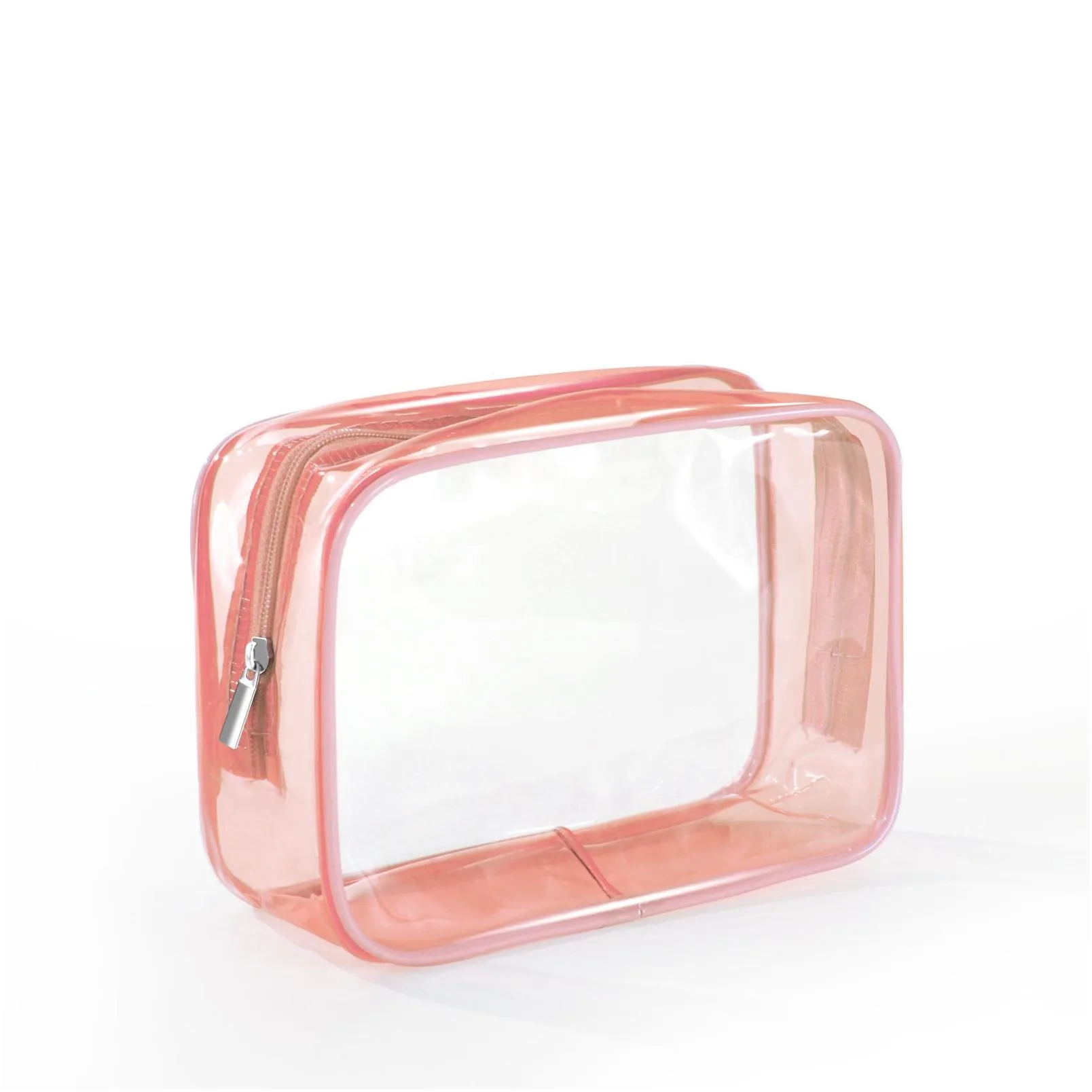 Clear Waterproof Makeup Bags Cosmetic Pouch PVC Vinyl Zippered Wash Bag for Vacation Bathroom Transparent Travel Organizing Storage