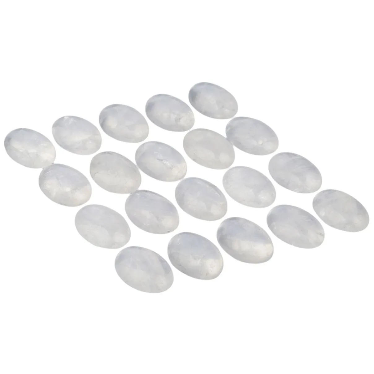 Natural Quartz Crystal Oval Flat Back Gemstone Cabochons Healing Chakra Stone Bead Cab Covers No Hole for Jewelry Craft Making
