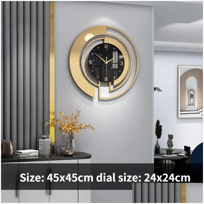 wall clocks gold luxury clock modern design metal art silent hanging watch living room round home decor reloj de pare