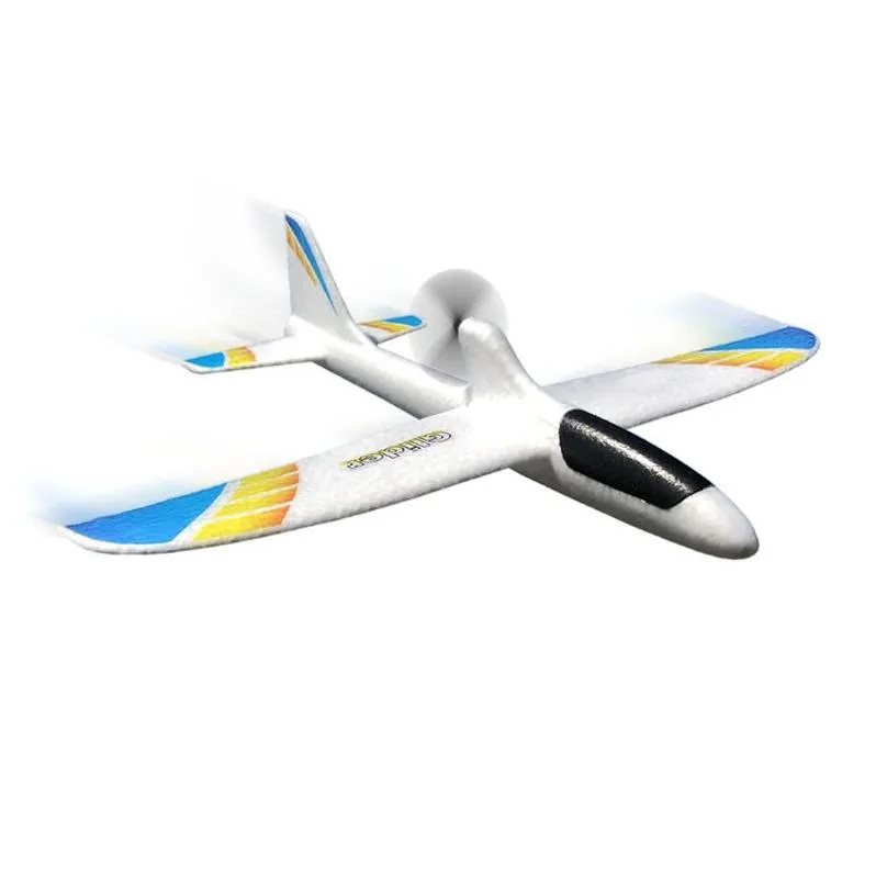 electricrc aircraft airplanes luminous usb charging electric hand throwing glider soft foam coloured lights diy model toy for children gift 0