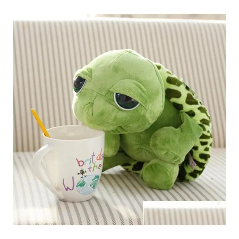Stuffed Plush Animals 20Cm Super Green Big Eyes Tortoise Toys Turtle Doll As Birthday Christmas Gift For Kids Children Drop Delivery Dh2Oq