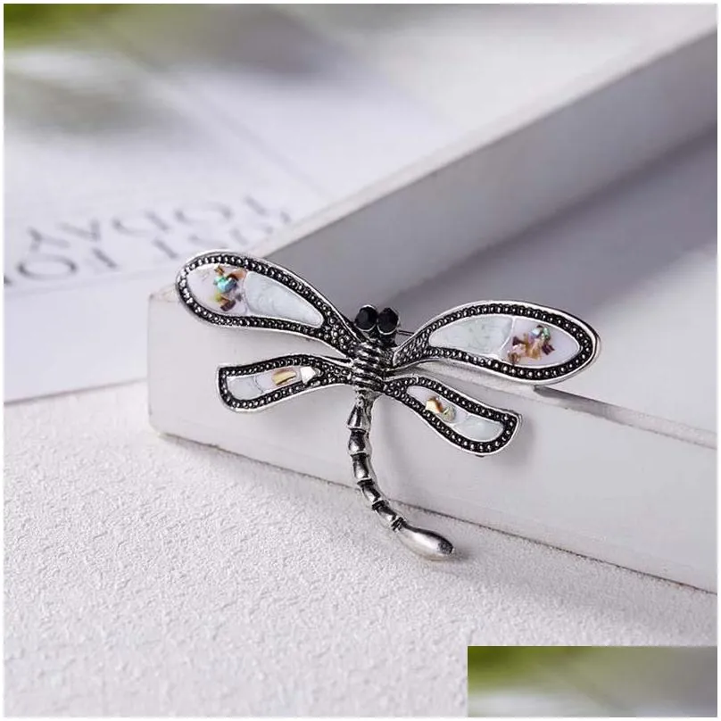 pins, brooches fashion exquisite shell dragonfly brooch insects pin denim for women party banquet jewelry accessories wholesale price