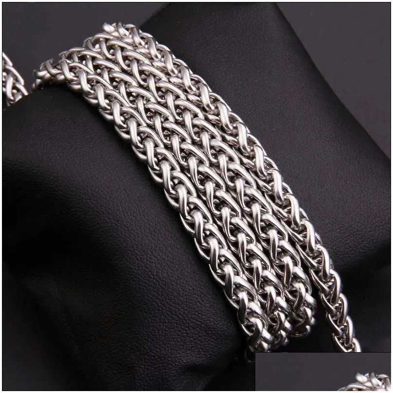 Stainless steel necklace keel chain flower basket chain Europe and the United States men and women chain 3-8 mm men and women link link