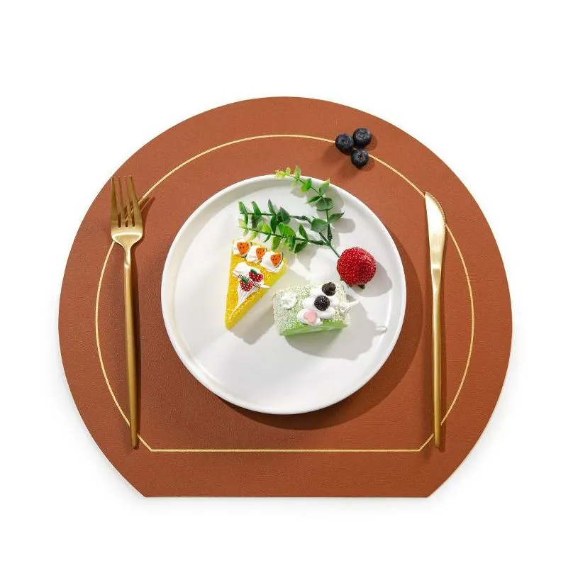 Table Mats Leather Dining Mat Anti Scalding Heat Insulation Thickened Washable El Western Plate Bar